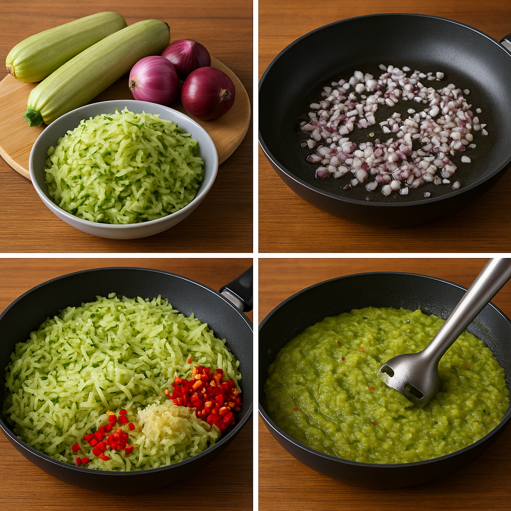 Cukkini kenegetős lépései