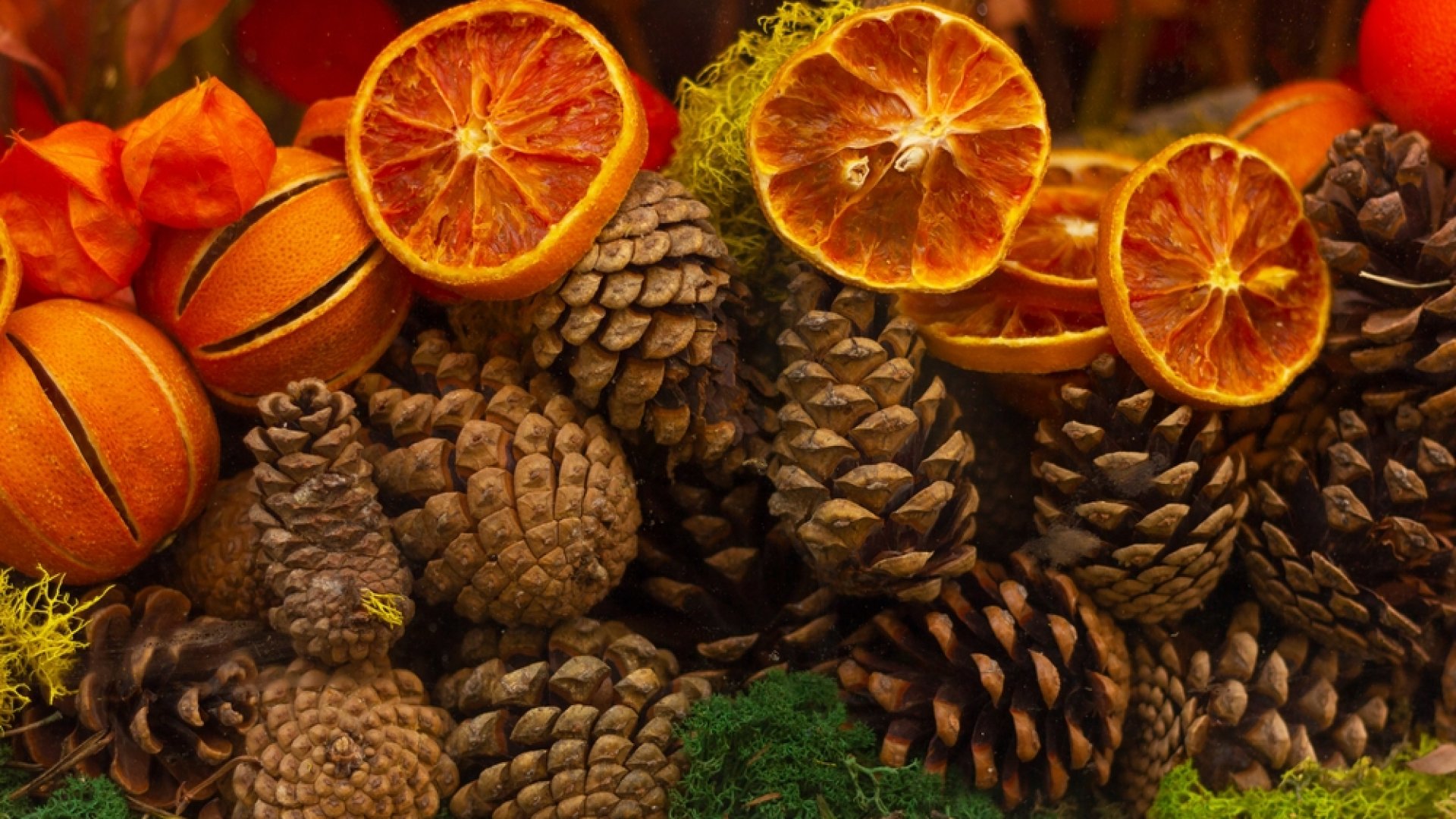 természetes karácsonyi dekorációk